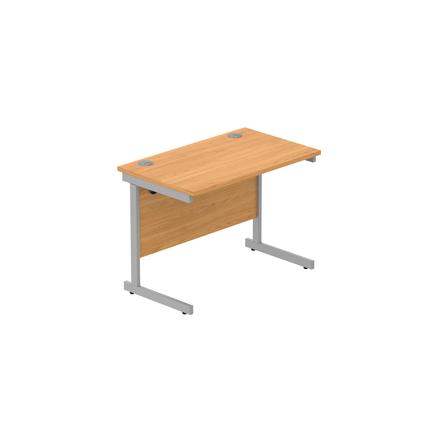 Core|Single Upright|Rectangular Desk (FSC)|1000x600|Norwegian Beech-Silver