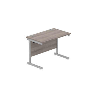 Core|Single Upright|Rectangular Desk (FSC)|1000x600|Alaskan Grey Oak-Silver