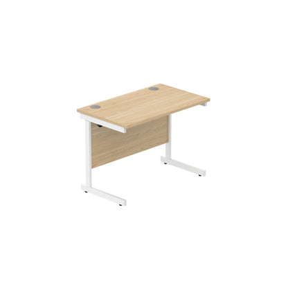 Core|Single Upright|Rectangular Desk (FSC)|1000x600|Canadian Oak-White