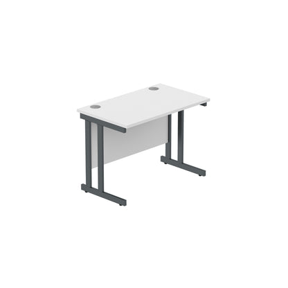 Core|Single Upright|Rectangular Desk (FSC)|1000x600|Arctic White-Graphite