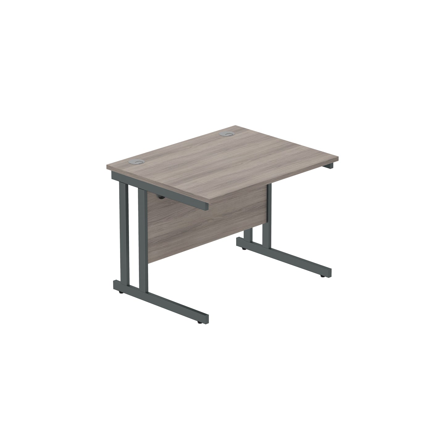 Core|Double Upright|Rectangular Desk (FSC)|1000x800|Alaskan Grey Oak-Graphite
