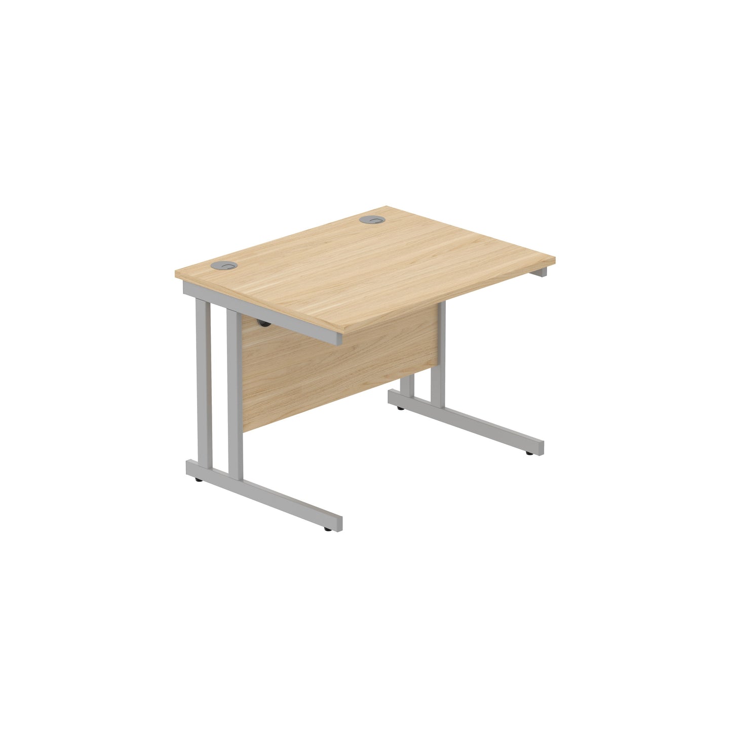 Core|Double Upright|Rectangular Desk (FSC)|1000x800|Canadian Oak-Silver
