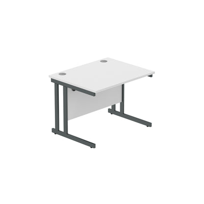 Core|Double Upright|Rectangular Desk (FSC)|1000x800|Arctic White-Graphite