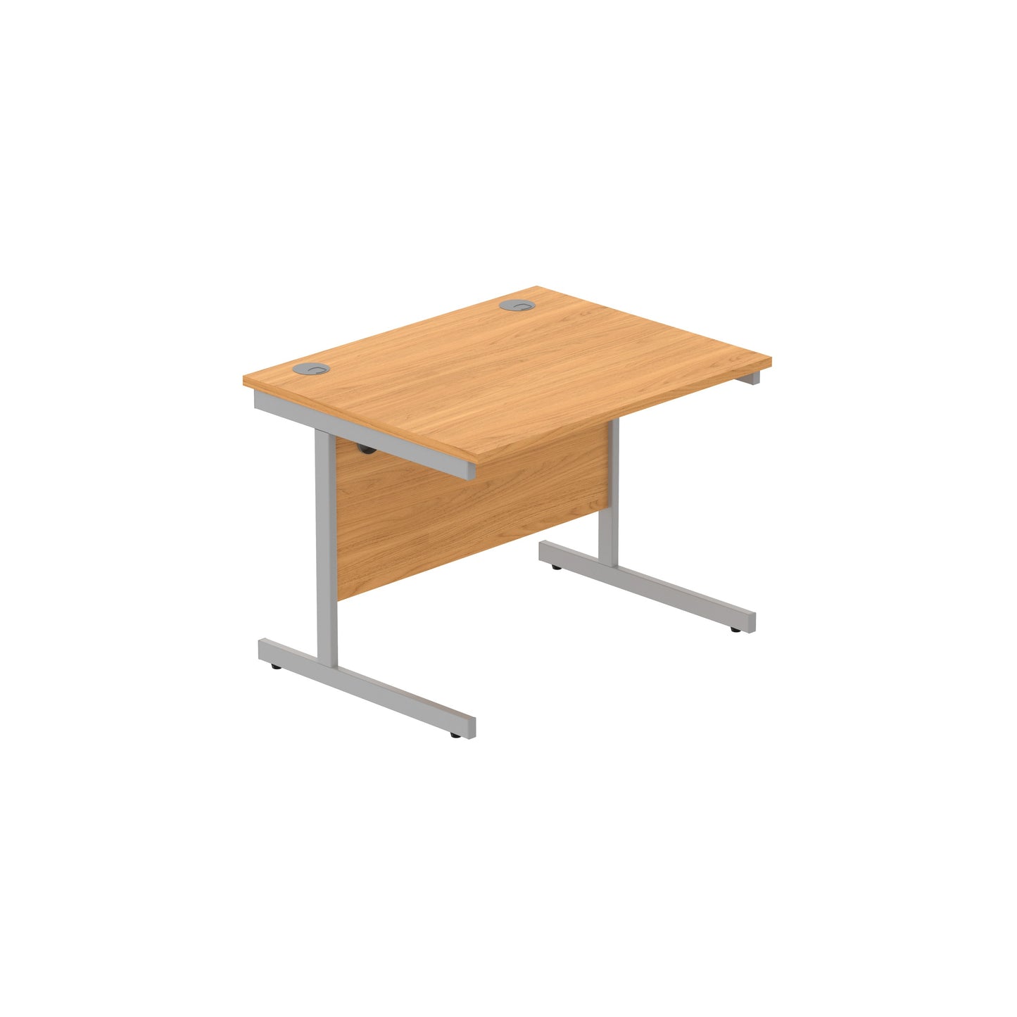 Core|Single Upright|Rectangular Desk (FSC)|1000x800|Norwegian Beech-Silver