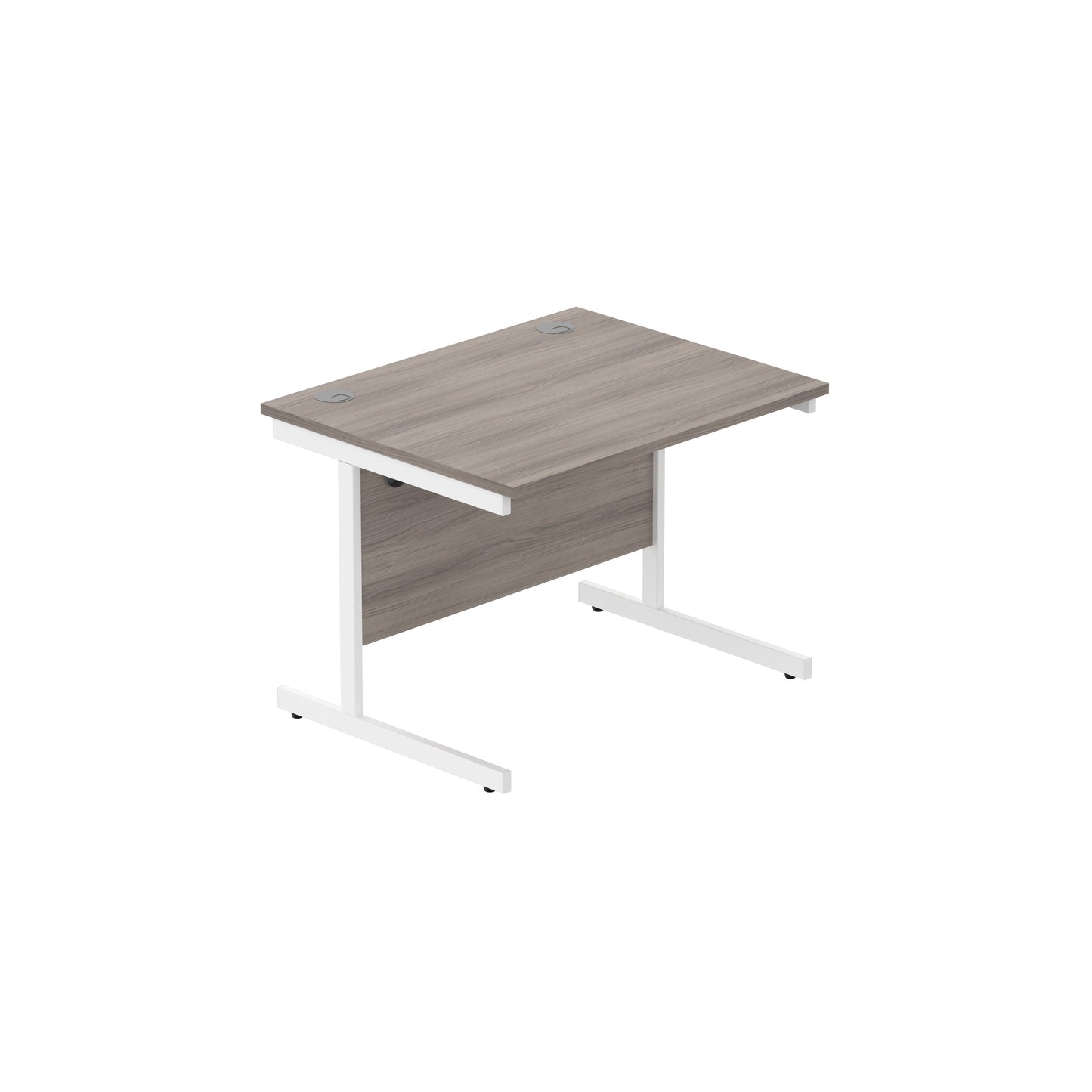 Core|Single Upright|Rectangular Desk (FSC)|1000x800|Alaskan Grey Oak-White