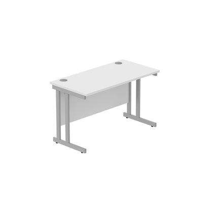 Core|Double Upright|Rectangular Desk (FSC)|1200x600|Arctic White-Silver