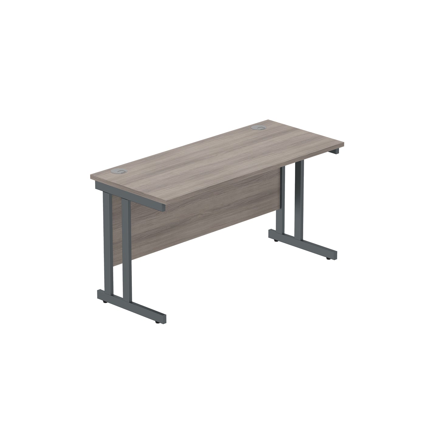 Core|Double Upright|Rectangular Desk (FSC)|1400x600|Alaskan Grey Oak-Graphite
