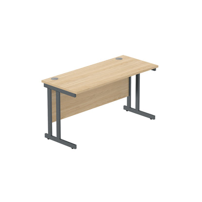 Core|Double Upright|Rectangular Desk (FSC)|1400x600|Canadian Oak-Graphite