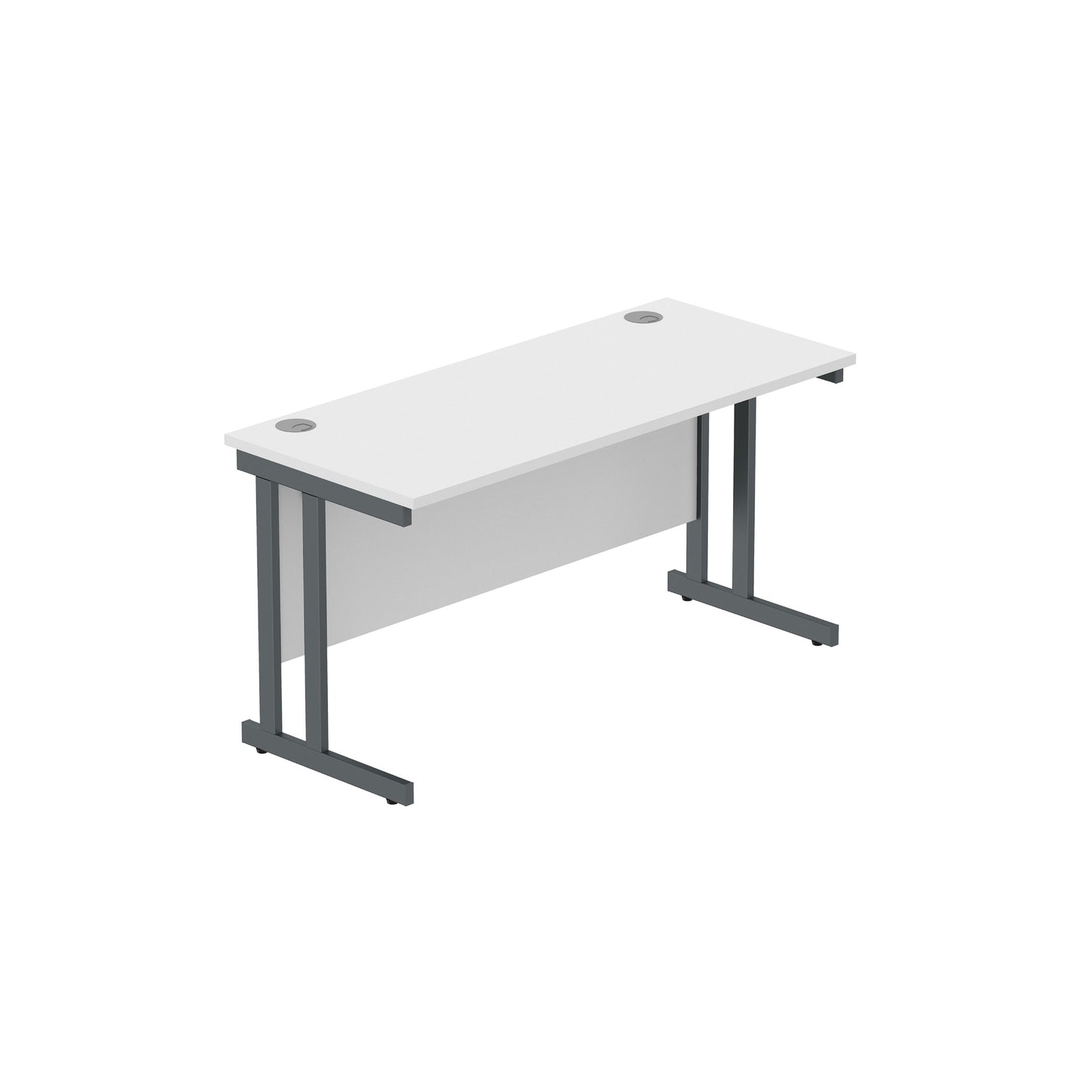 Core|Double Upright|Rectangular Desk (FSC)|1400x600|Arctic White-Graphite