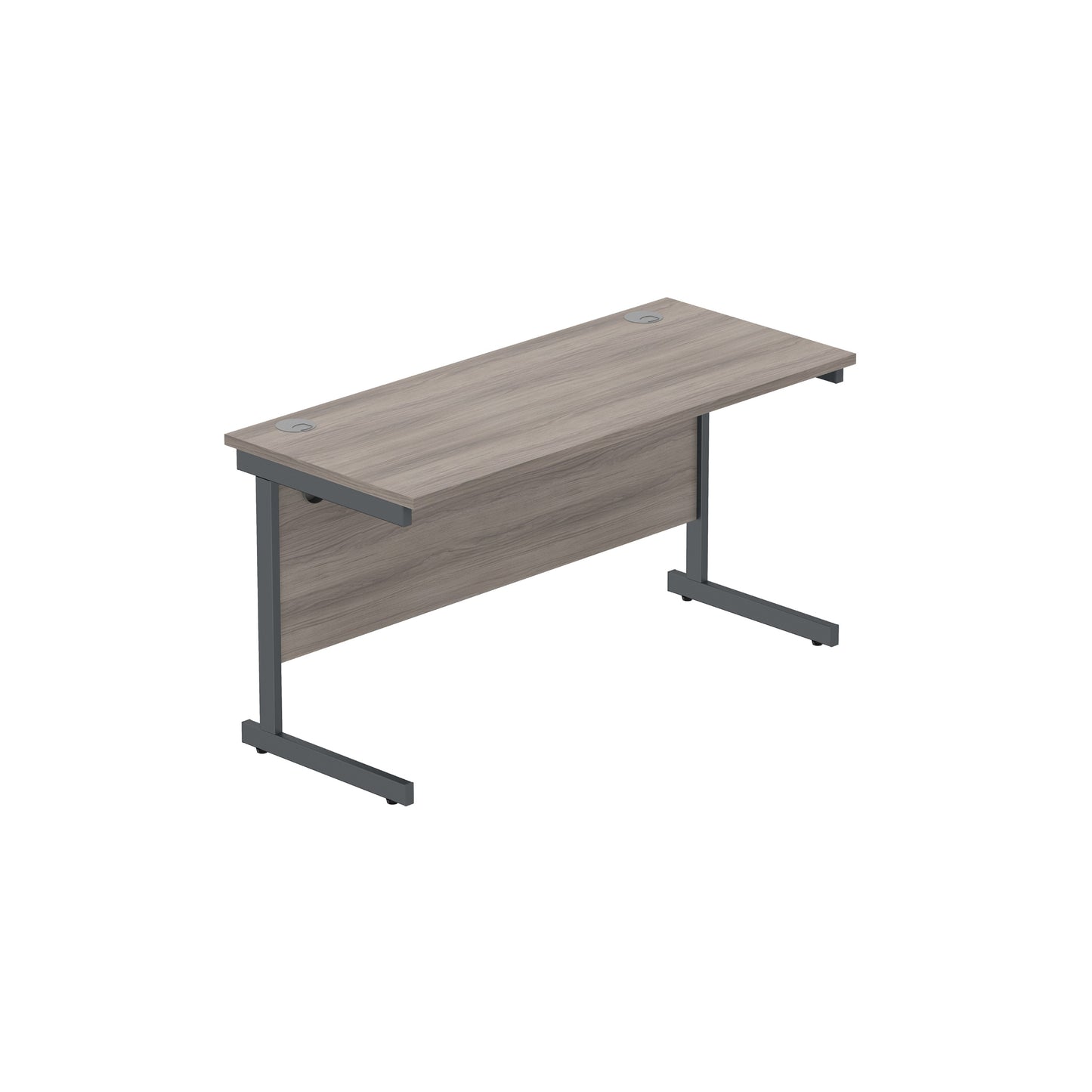 Core|Single Upright|Rectangular Desk (FSC)|1400x600|Alaskan Grey Oak-Graphite