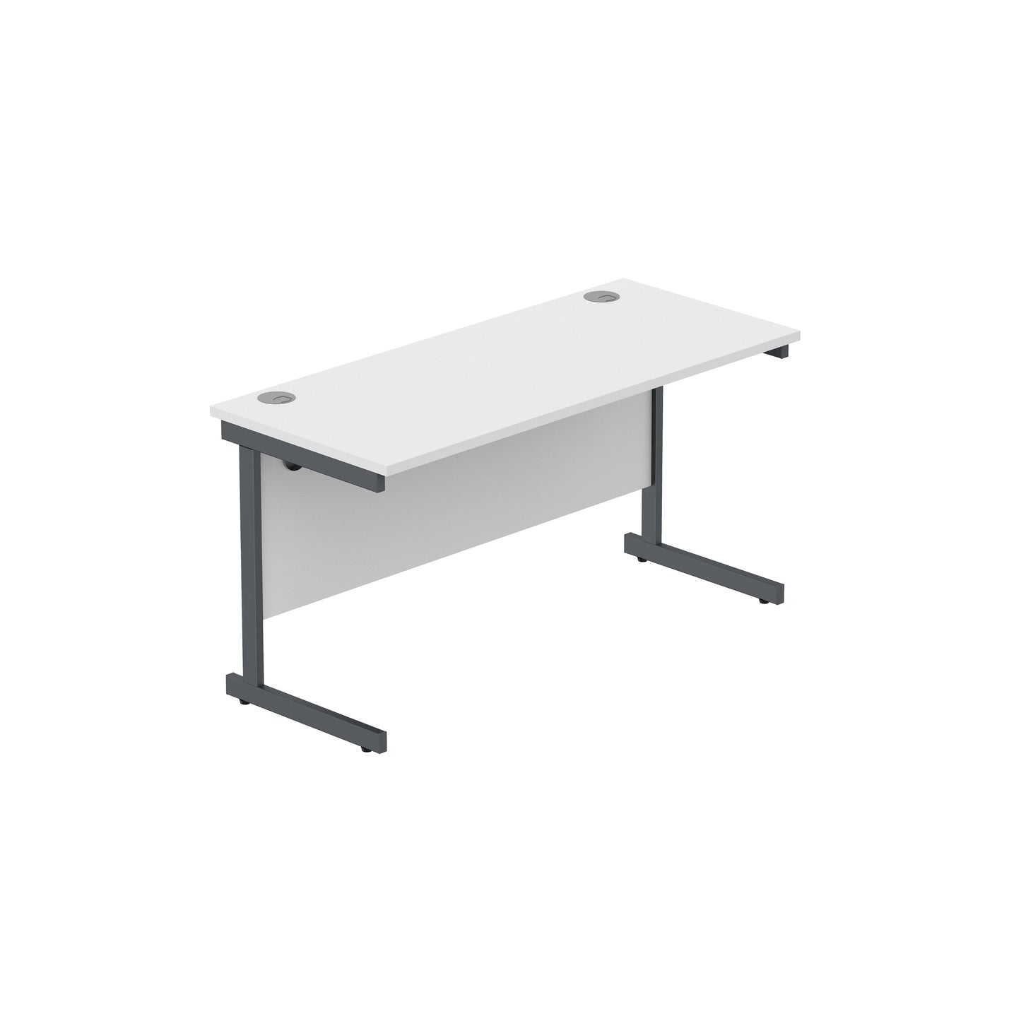 Core|Single Upright|Rectangular Desk (FSC)|1400x600|Arctic White-Graphite