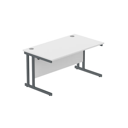 Core|Double Upright|Rectangular Desk (FSC)|1400x800|Arctic White-Graphite