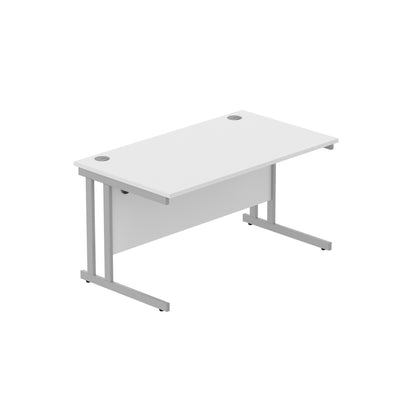 Core|Double Upright|Rectangular Desk (FSC)|1400x800|Arctic White-Silver