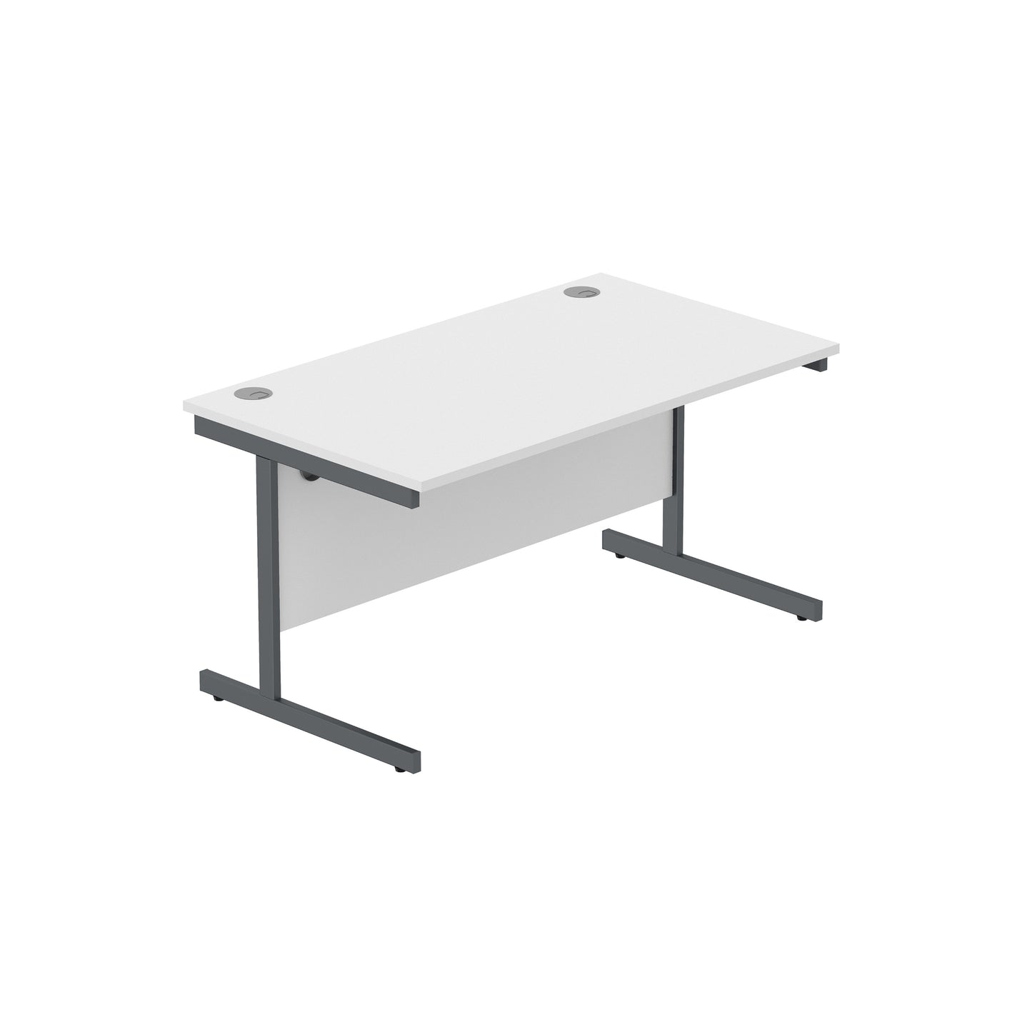 Core|Single Upright|Rectangular Desk (FSC)|1400x800|Arctic White-Graphite