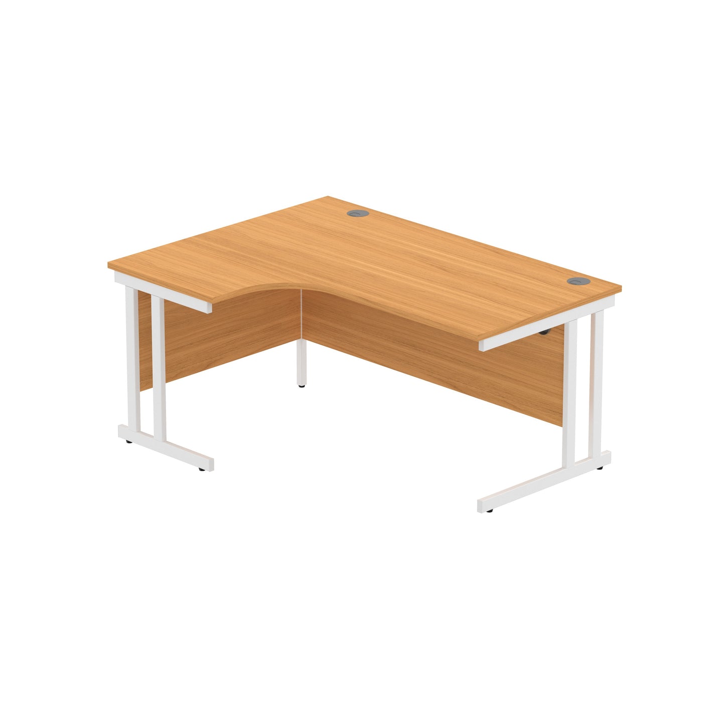 Core|Double Upright|Left Hand Radial Desk (FSC)1600X1200|Norweigan Beech-White