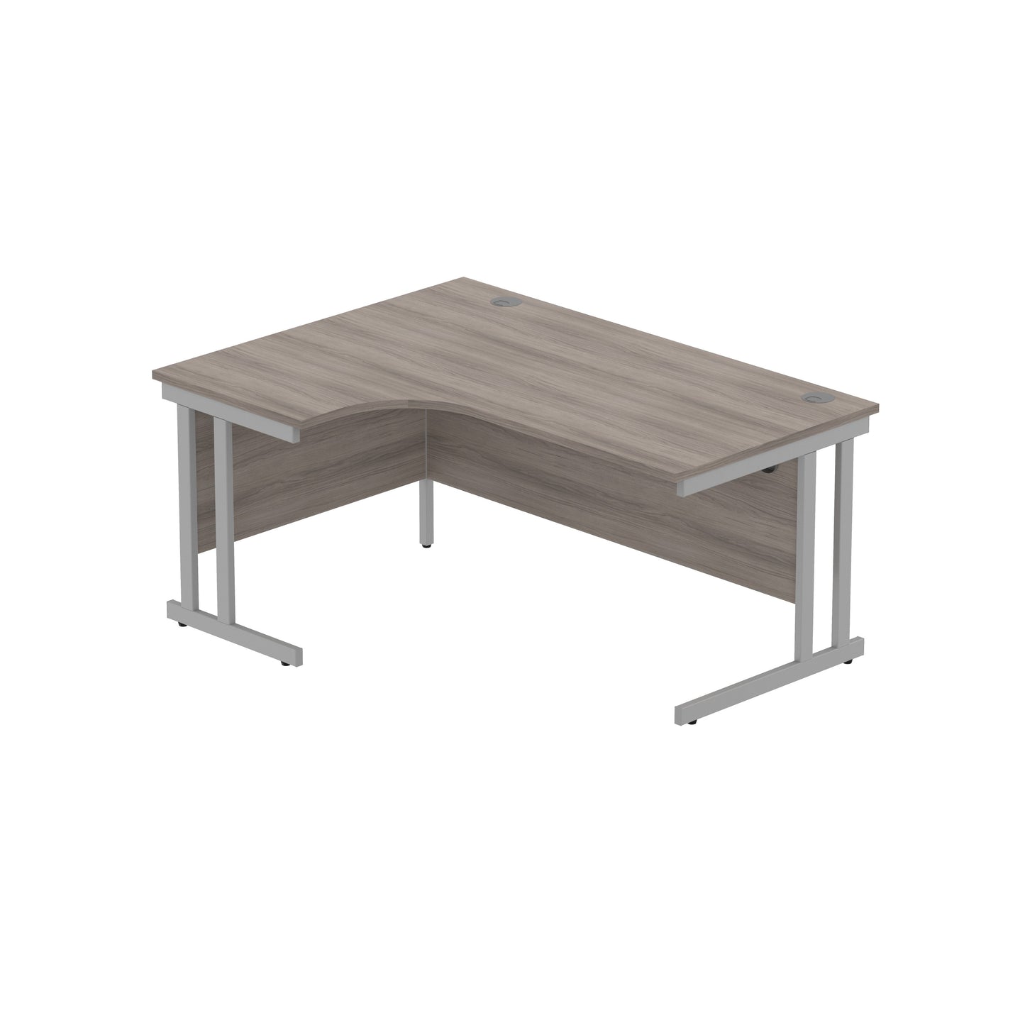 Core|Double Upright|Left Hand Radial Desk (FSC)1600X1200|Alaskan Grey Oak-Silver