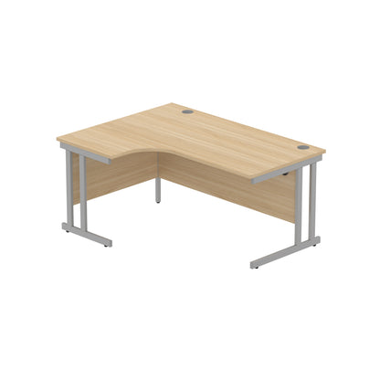 Core|Double Upright|Left Hand Radial Desk (FSC)1600X1200|Canadian Oak-Silver
