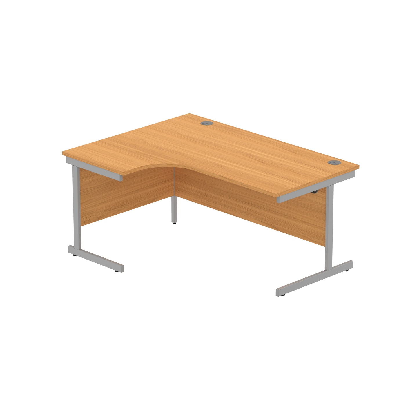 Core|Single Upright|Left Hand Radial Desk (FSC)1600X1200|Norweigan Beech-Silver