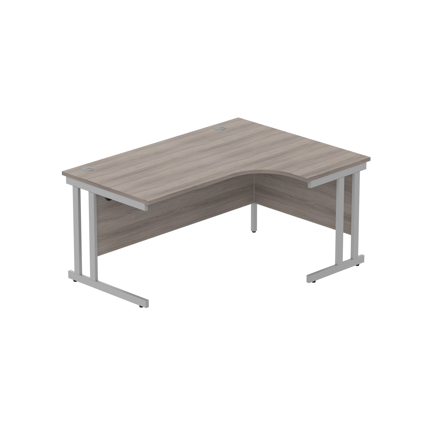 Core|Double Upright|Right Hand Radial Desk (FSC)1600X1200|Alaskan Grey Oak-Silver