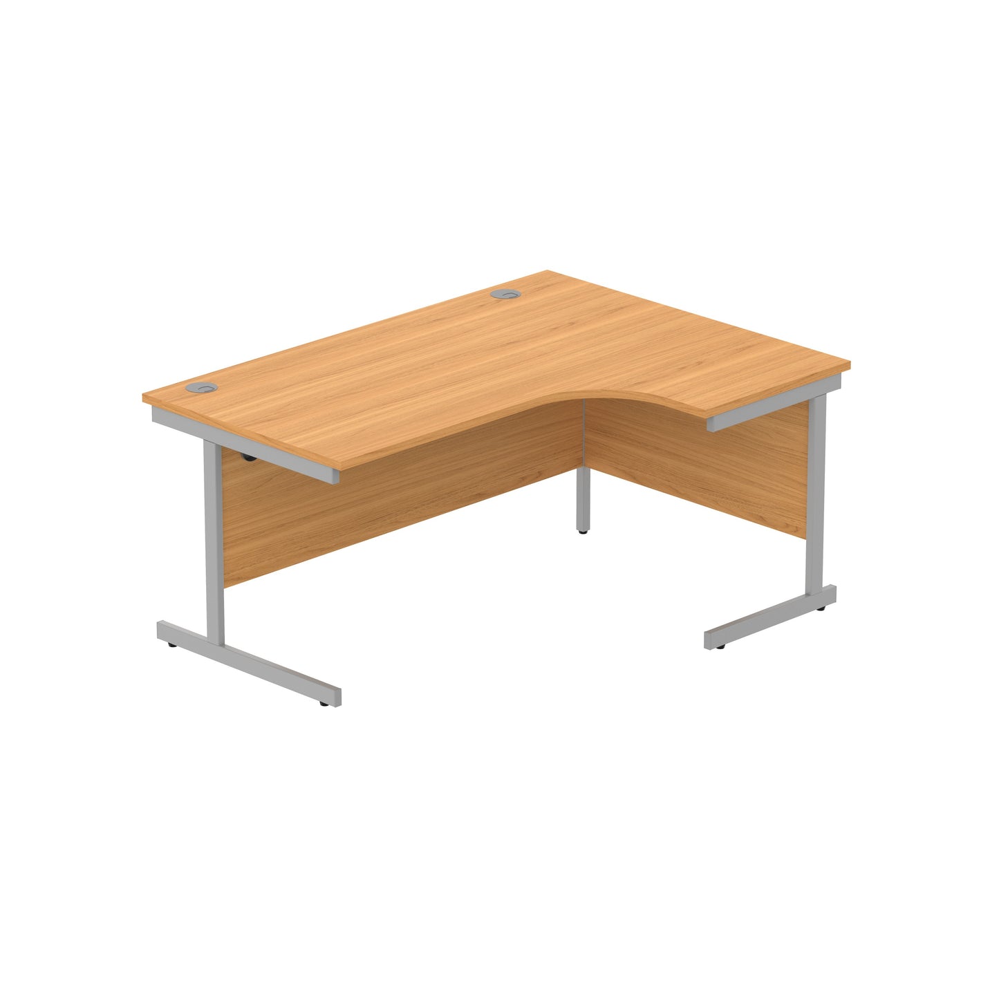 Core|Single Upright|Right Hand Radial Desk (FSC)1600X1200|Norweigan Beech-Silver
