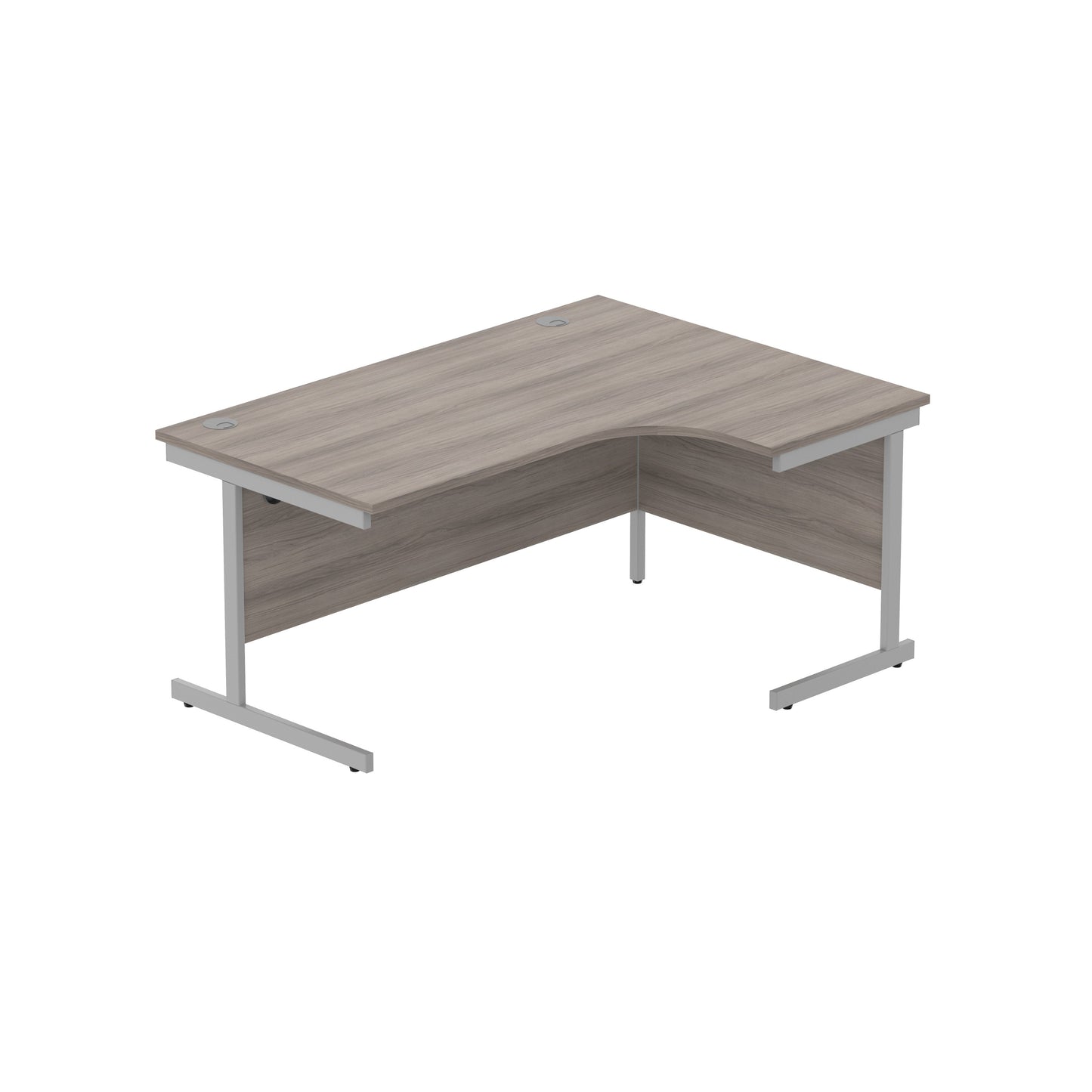Core|Single Upright|Right Hand Radial Desk (FSC)1600X1200|Alaskan Grey Oak-Silver