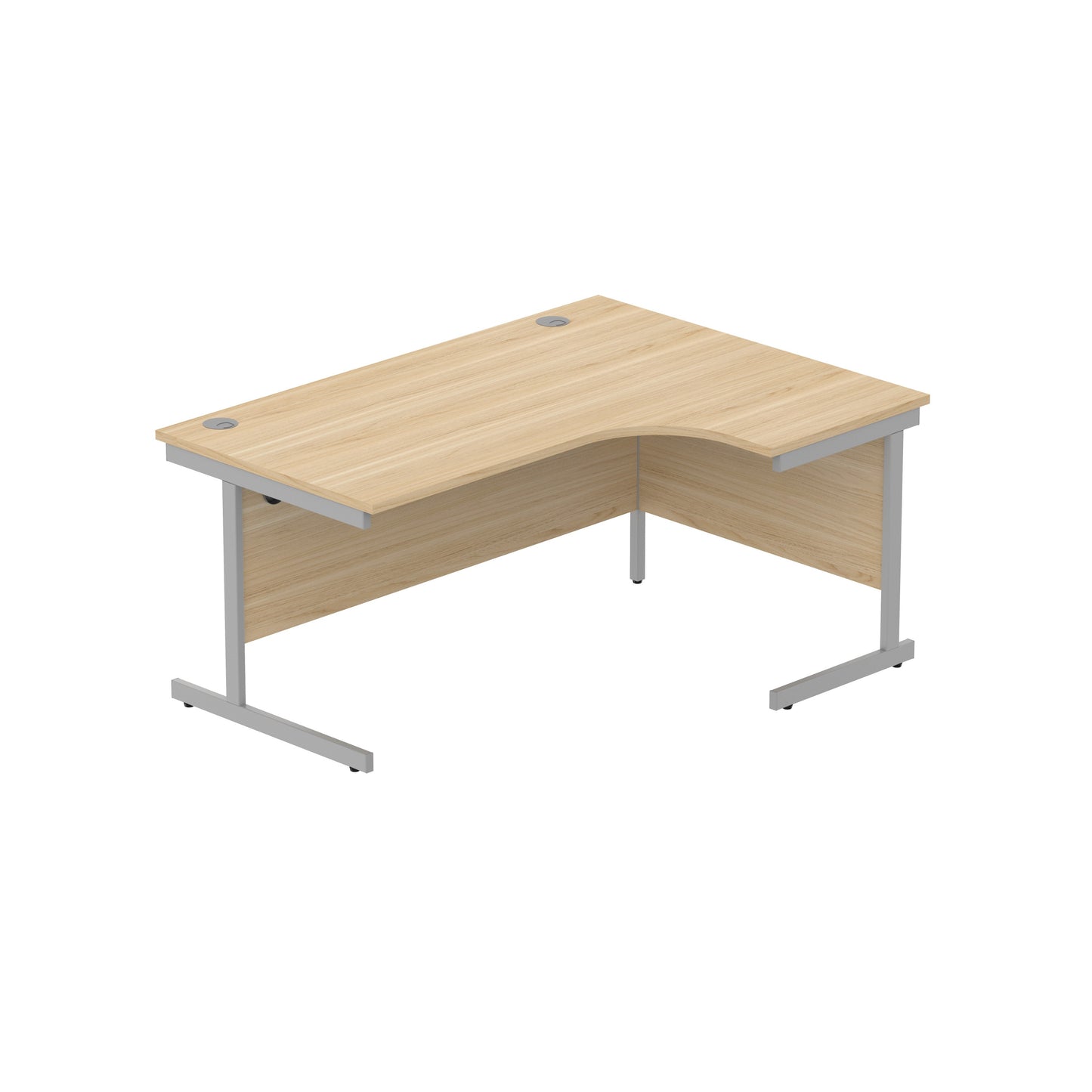 Core|Single Upright|Right Hand Radial Desk (FSC)1600X1200|Canadian Oak-Silver