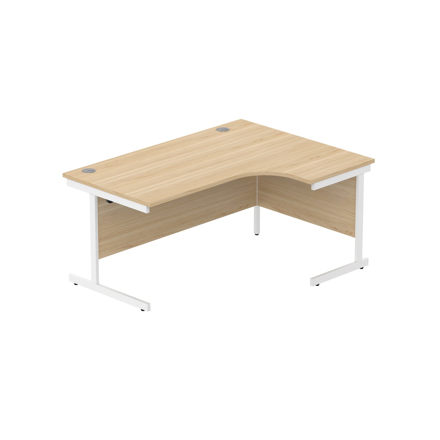 Core|Single Upright|Right Hand Radial Desk (FSC)1600X1200|Canadian Oak-White