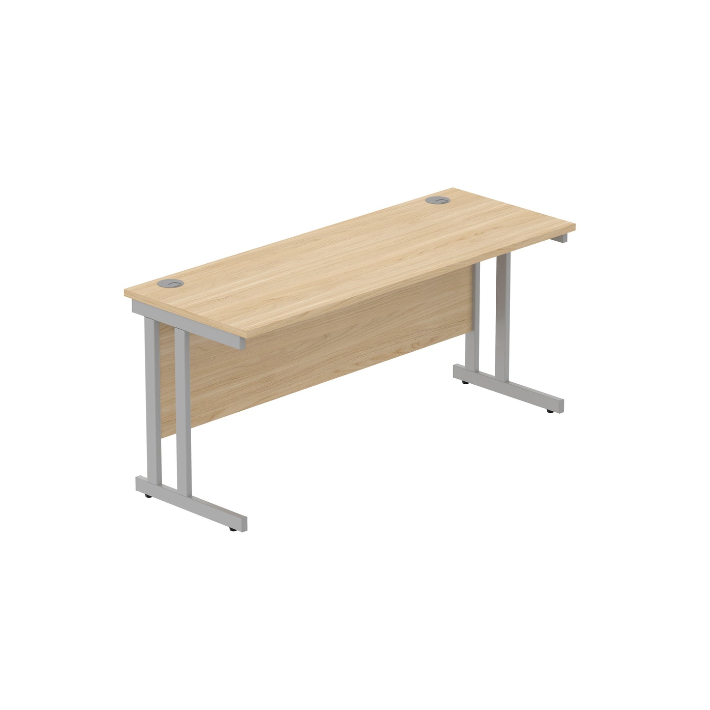 Core|Double Upright|Rectangular Desk (FSC)|1600X600|Canadian Oak-Silver