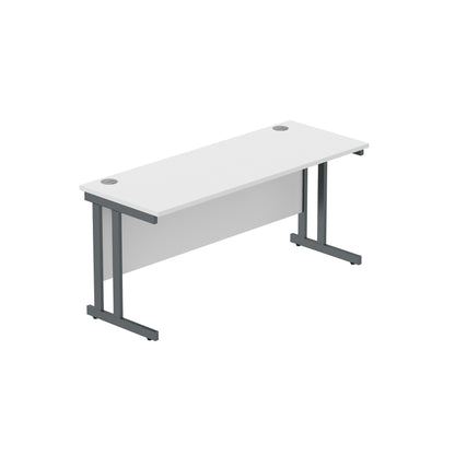 Core|Double Upright|Rectangular Desk (FSC)|1600X600|Arctic White-Graphite
