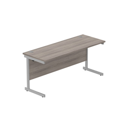 Core|Single Upright|Rectangular Desk (FSC)|1600X600|Alaskan Grey Oak-Silver