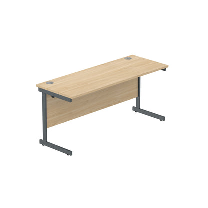 Core|Single Upright|Rectangular Desk (FSC)|1600X600|Canadian Oak-Graphite