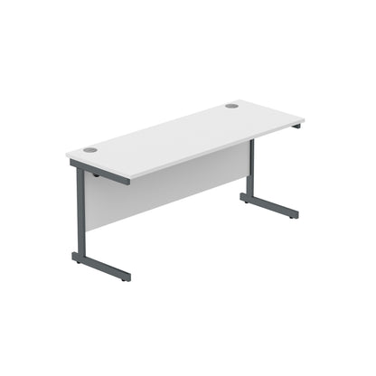 Core|Single Upright|Rectangular Desk (FSC)|1600X600|Arctic White-Graphite