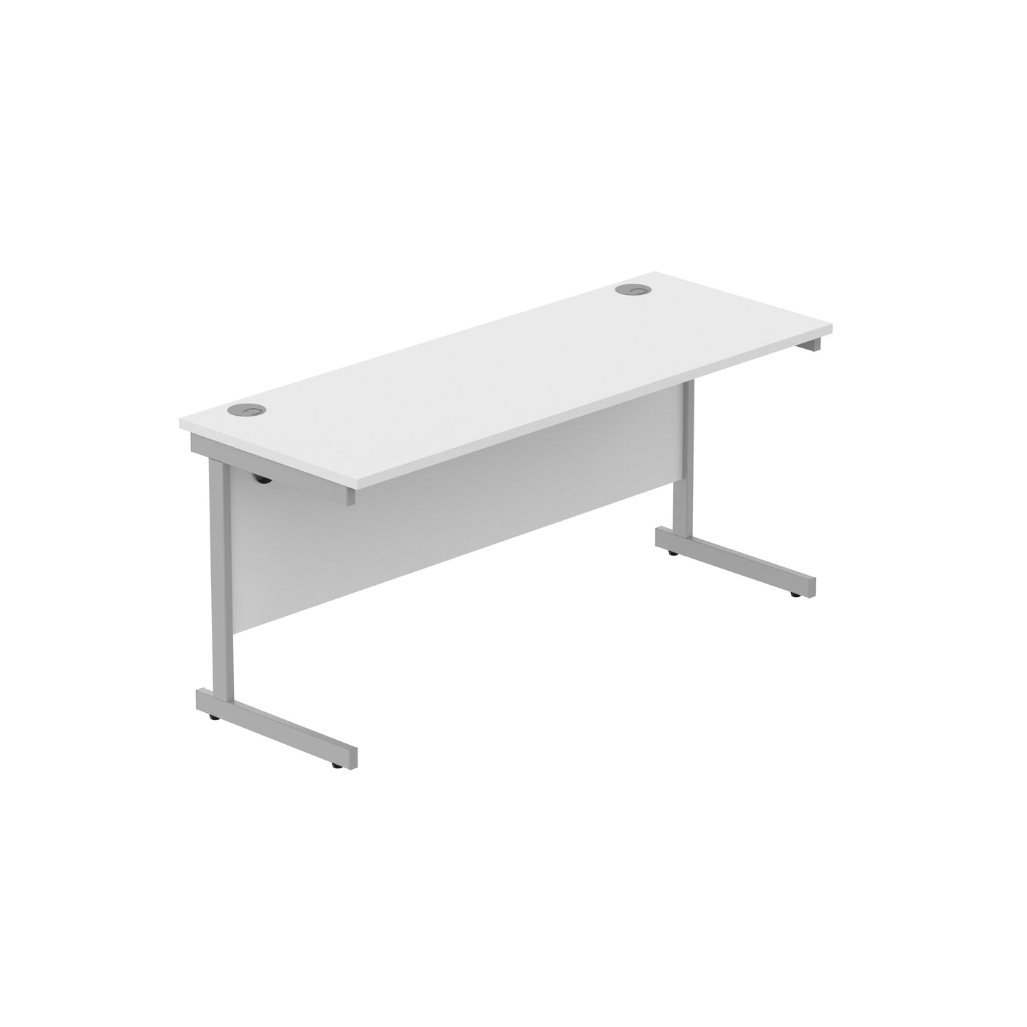 Core|Single Upright|Rectangular Desk (FSC)|1600X600|Arctic White-Silver