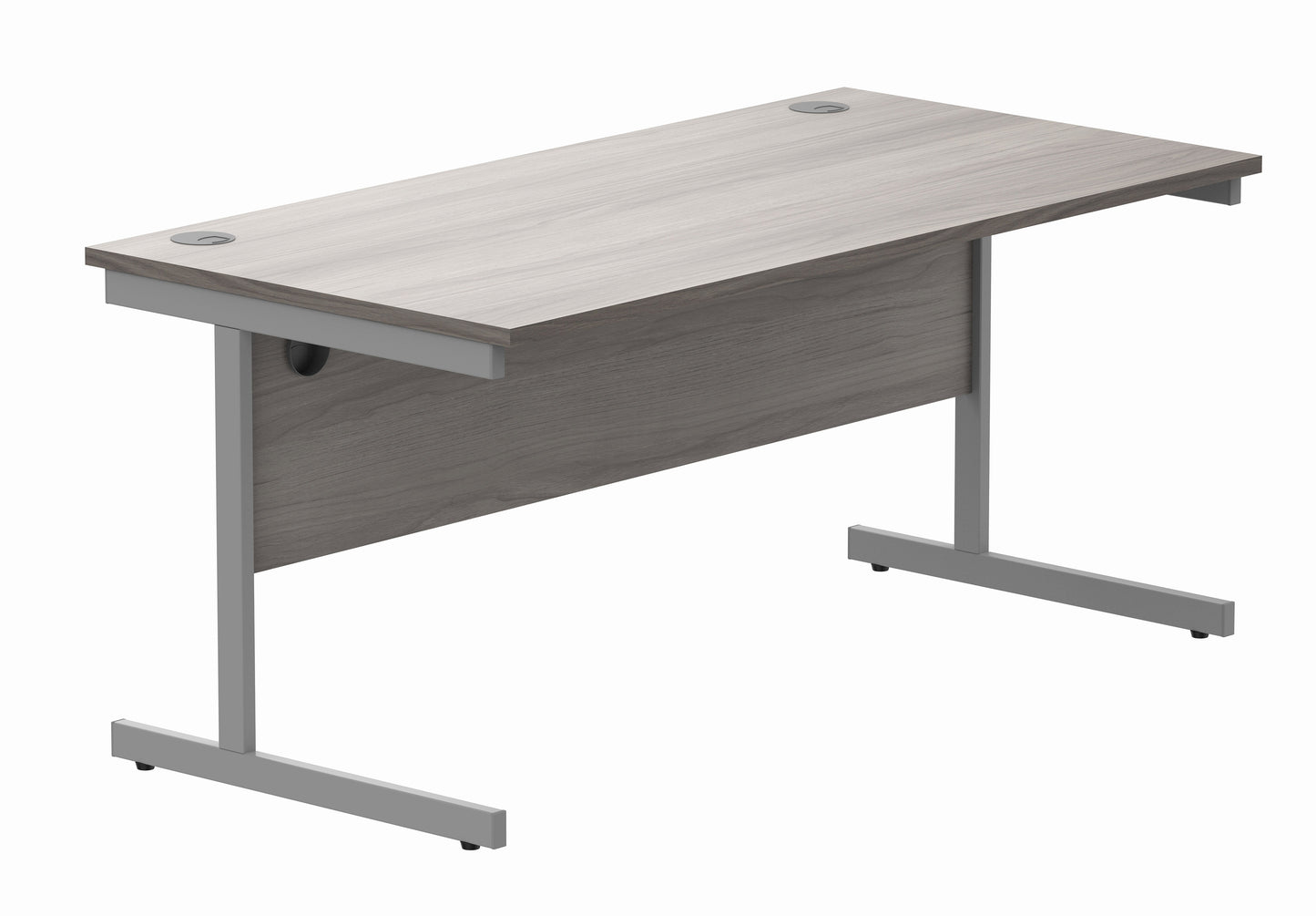 Core|Single Upright|Rectangular Desk (FSC)|1600X800|Alaskan Grey Oak-Silver