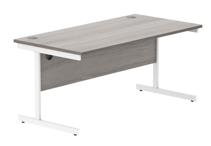 Core|Single Upright|Rectangular Desk (FSC)|1600X800|Alaskan Grey Oak-White