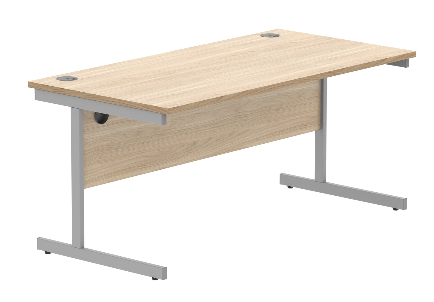 Core|Single Upright|Rectangular Desk (FSC)|1600X800|Canadian Oak-Silver