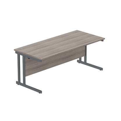 Core|Double Upright|Rectangular Desk (FSC)|1800X800|Alaskan Grey Oak-Graphite