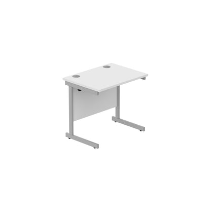 Core|Single Upright|Rectangular Desk (FSC)|800x600|Arctic White-Silver