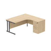 Double Upright Right Hand Radial Desk + Desk High Pedestal (FSC)