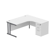Double Upright Right Hand Radial Desk + Desk High Pedestal (FSC)