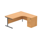 Single Upright Right Hand Radial Desk + Desk High Pedestal (FSC)