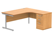 Single Upright Right Hand Radial Desk + Desk High Pedestal (FSC)
