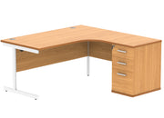 Single Upright Right Hand Radial Desk + Desk High Pedestal (FSC)