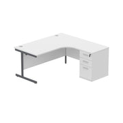 Single Upright Right Hand Radial Desk + Desk High Pedestal (FSC)