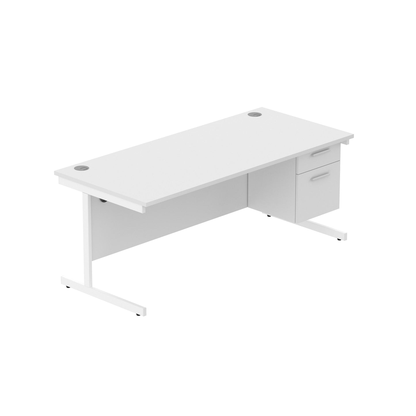 Core|Single Upright|Rectangular Desk with 2 Draw Fixed Pedestal (FSC)|1800x800|Canadian Oak-White