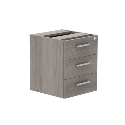 Core|3 Drawer|Fixed Under Desk Pedestal (FSC)|Alaskan Grey Oak