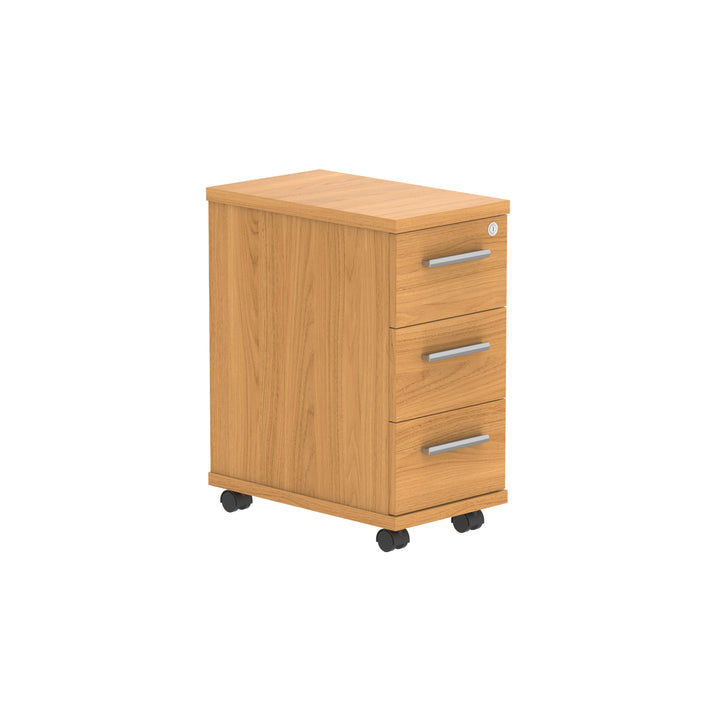 Core|3 Drawer|Narrow Mobile Under Desk Pedestal (FSC)|Norwegian Beech