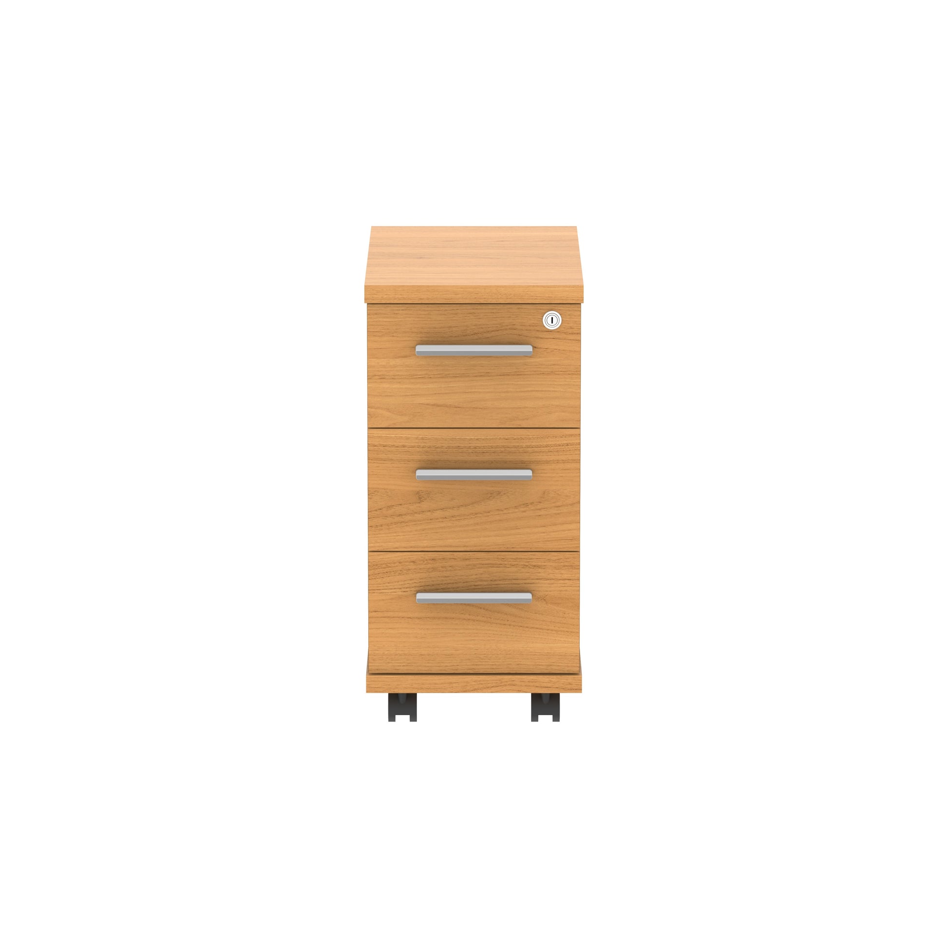 Core|3 Drawer|Narrow Mobile Under Desk Pedestal (FSC)|Norwegian Beech