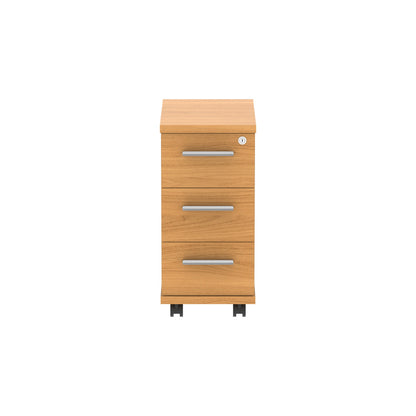 Core|3 Drawer|Narrow Mobile Under Desk Pedestal (FSC)|Norwegian Beech