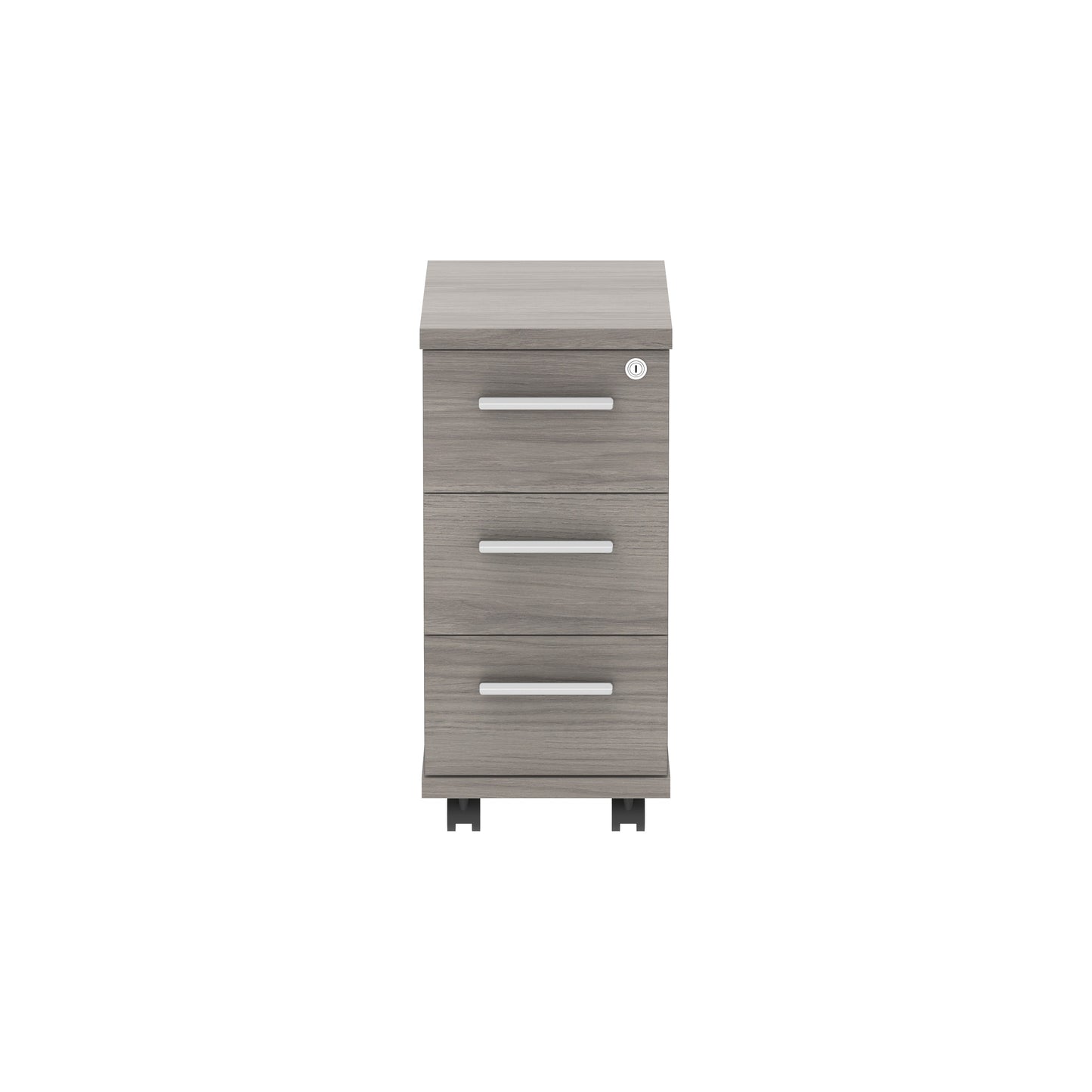 Core|3 Drawer|Narrow Mobile Under Desk Pedestal (FSC)|Alaskan Grey Oak